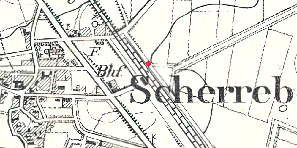 Historisk kort over Skærbæk Station Historisk kort over Skærbæk Station