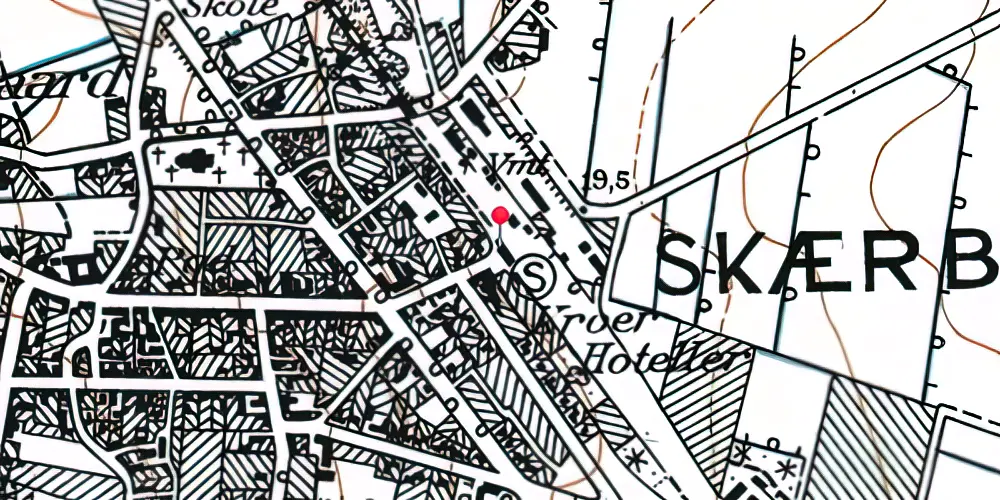 Historisk kort over Skærbæk Station Historisk kort over Skærbæk Station