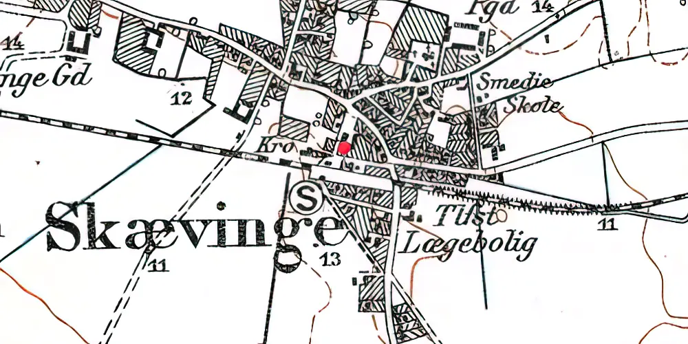 Historisk kort over Skævinge Station Historisk kort over Skævinge Station