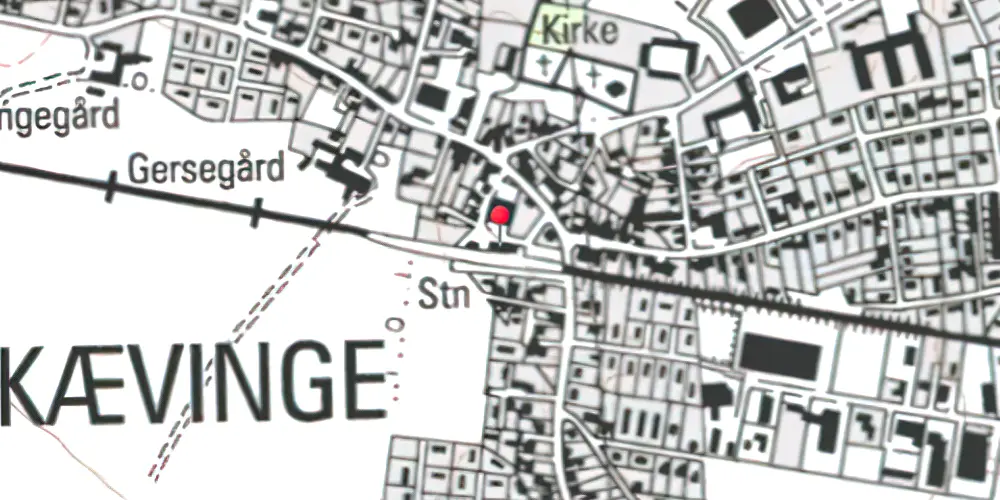 Historisk kort over Skævinge Station Historisk kort over Skævinge Station