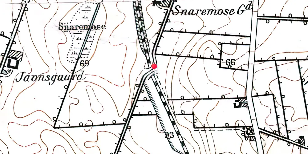Historisk kort over Snoghøj Teknisk Station Historisk kort over Snoghøj Teknisk Station