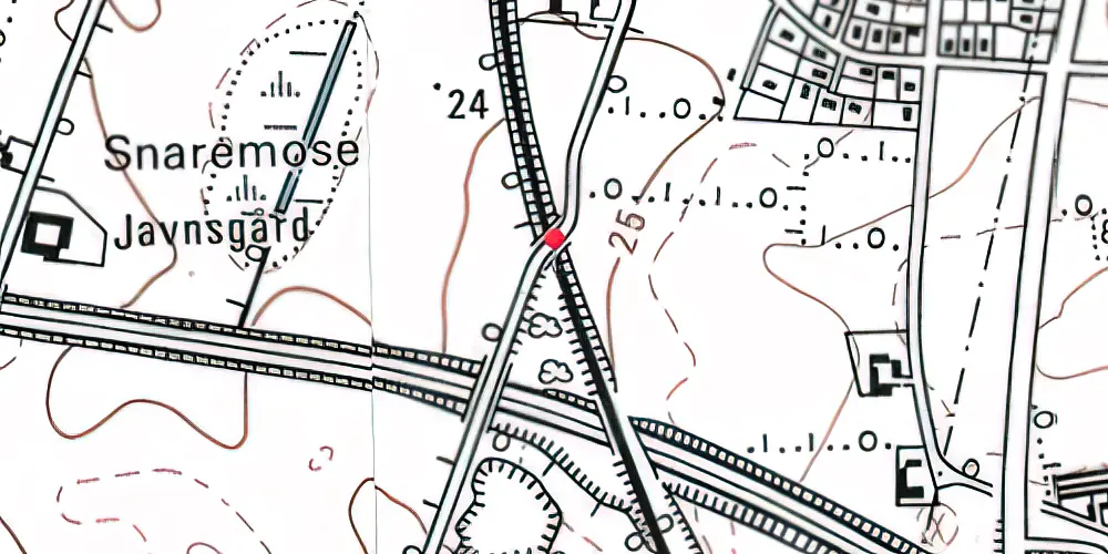 Historisk kort over Snoghøj Teknisk Station Historisk kort over Snoghøj Teknisk Station