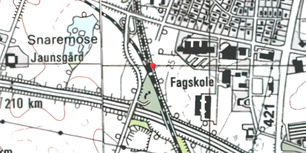 Historisk kort over Snoghøj Teknisk Station Historisk kort over Snoghøj Teknisk Station