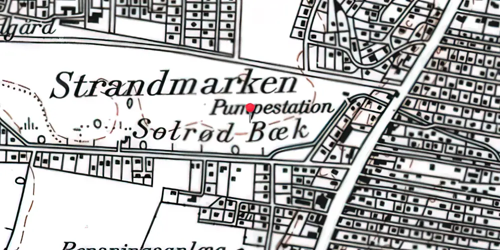 Historisk kort over Solrød Strand S-togstrinbræt Historisk kort over Solrød Strand S-togstrinbræt