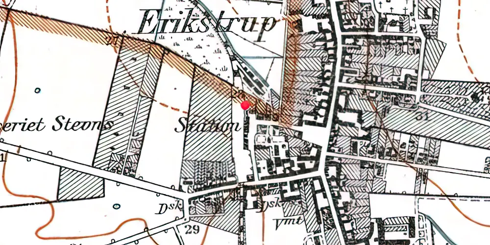 Historisk kort over Store Heddinge Station Historisk kort over Store Heddinge Station