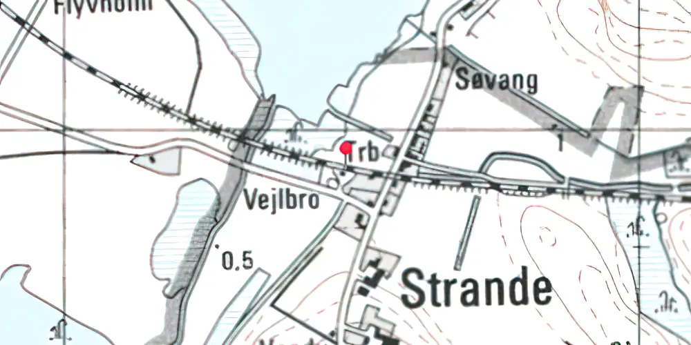 Historisk kort over Strande Station Historisk kort over Strande Station