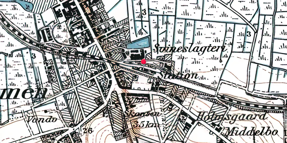 Historisk kort over Strømmen Station Historisk kort over Strømmen Station