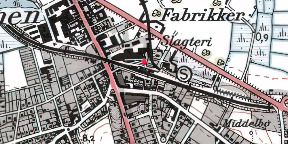 Historisk kort over Strømmen Station Historisk kort over Strømmen Station