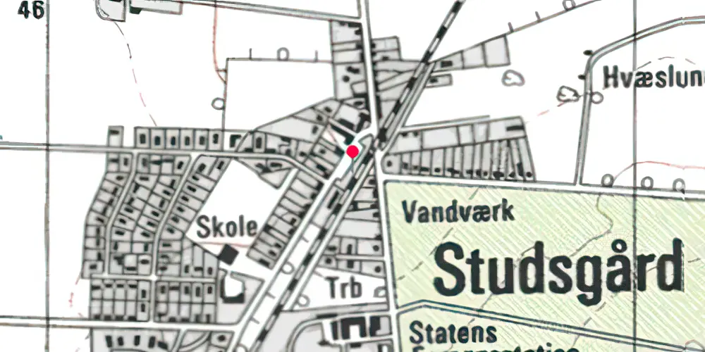 Historisk kort over Studsgård Trinbræt Historisk kort over Studsgård Trinbræt