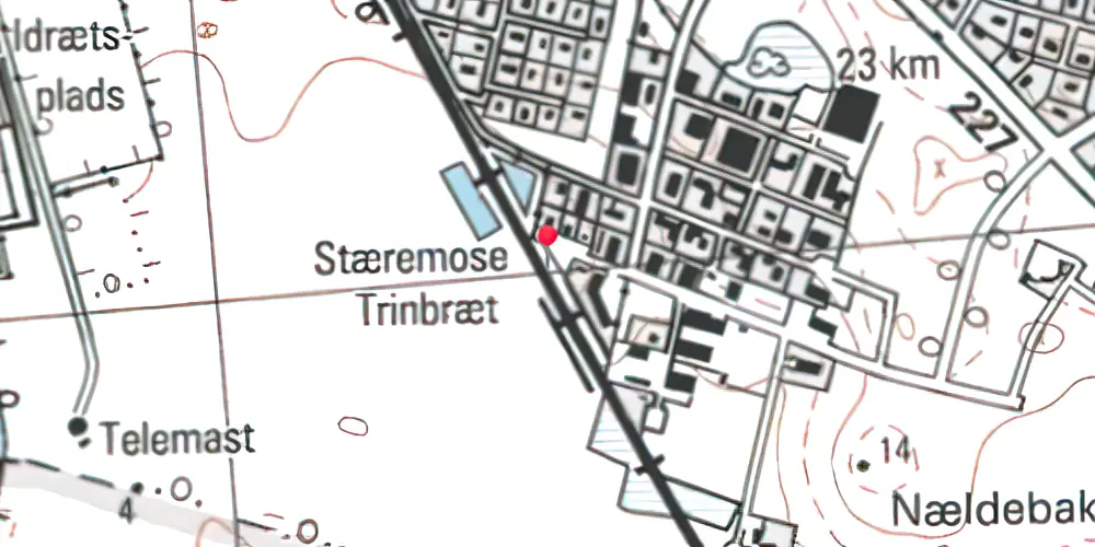 Historisk kort over Stæremosen Trinbræt