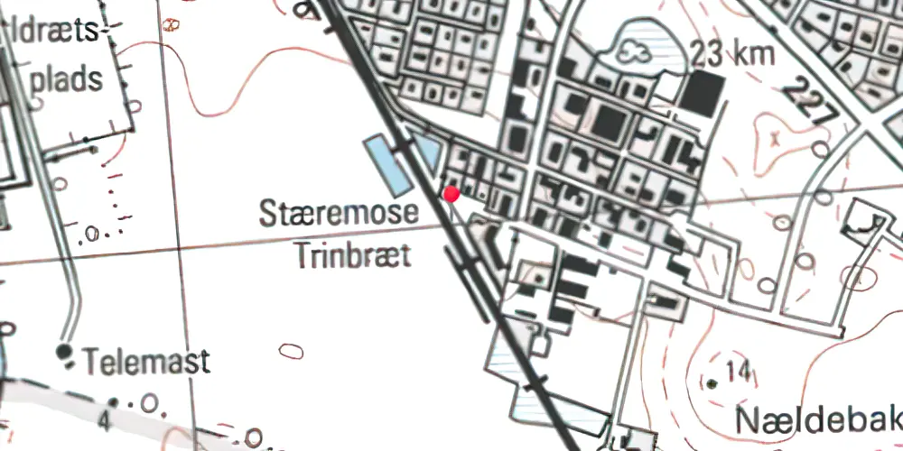 Historisk kort over Stæremosen Trinbræt Historisk kort over Stæremosen Trinbræt
