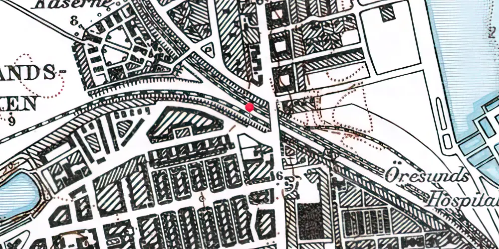 Historisk kort over Svanemøllen Station [1934-1973]