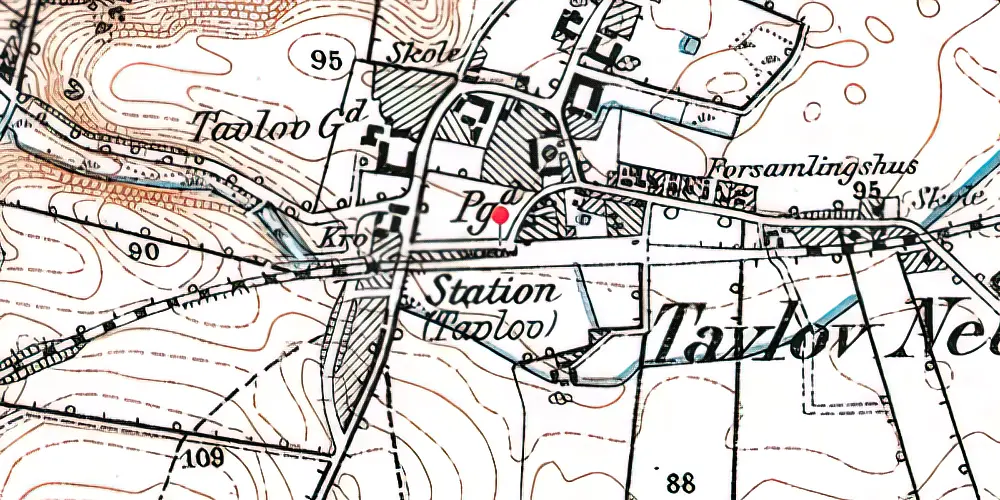 Historisk kort over Taulov Station Historisk kort over Taulov Station