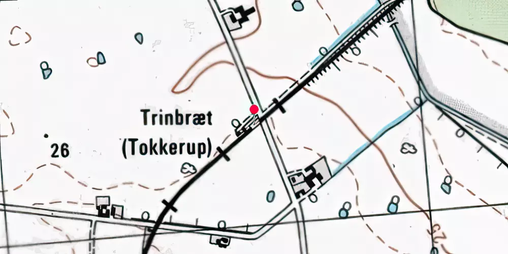 Historisk kort over Tokkerup Trinbræt Historisk kort over Tokkerup Trinbræt