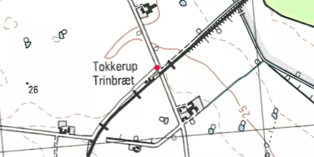 Historisk kort over Tokkerup Trinbræt Historisk kort over Tokkerup Trinbræt