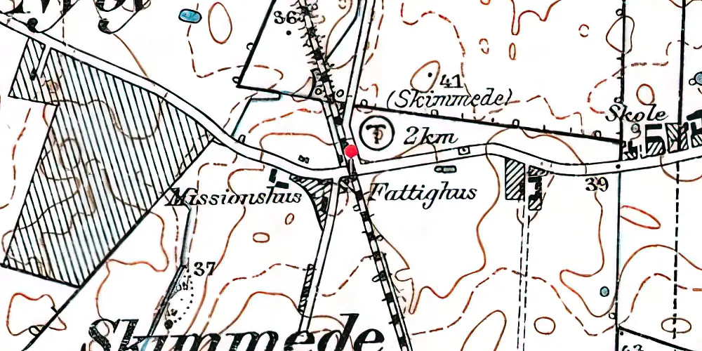 Historisk kort over Skimmede Trinbræt