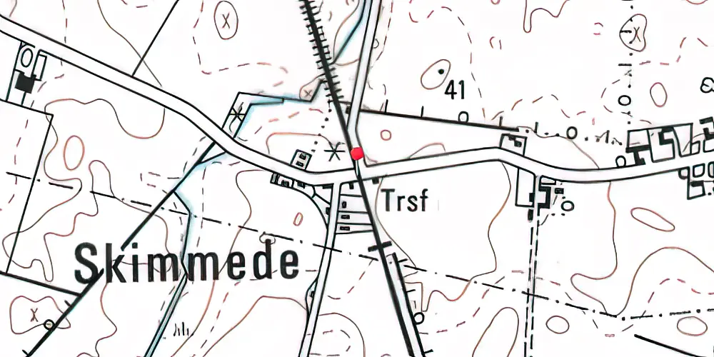 Historisk kort over Skimmede Trinbræt Historisk kort over Skimmede Trinbræt