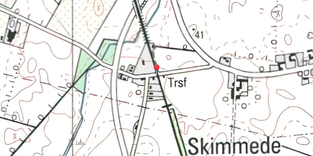 Historisk kort over Skimmede Trinbræt Historisk kort over Skimmede Trinbræt