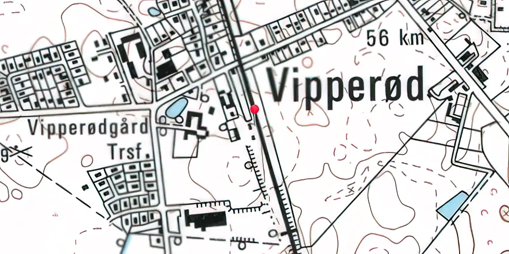 Historisk kort over Vipperød Station