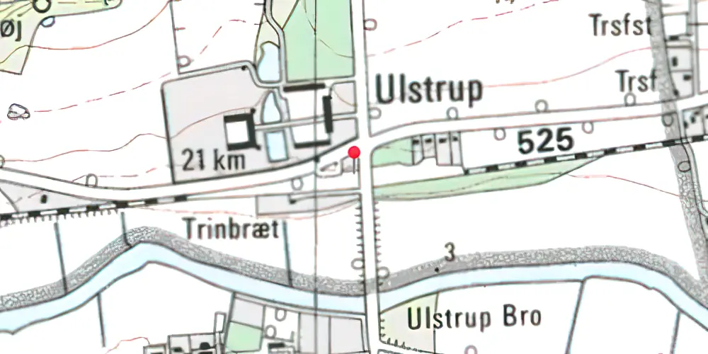 Historisk kort over Ulstrup Trinbræt Historisk kort over Ulstrup Trinbræt
