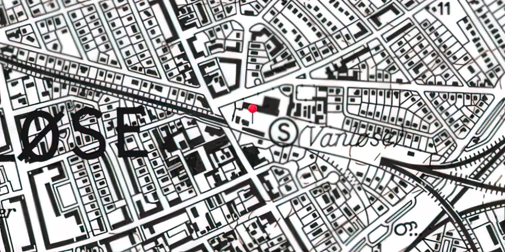 Historisk kort over Vanløse S-togsstation Historisk kort over Vanløse S-togsstation