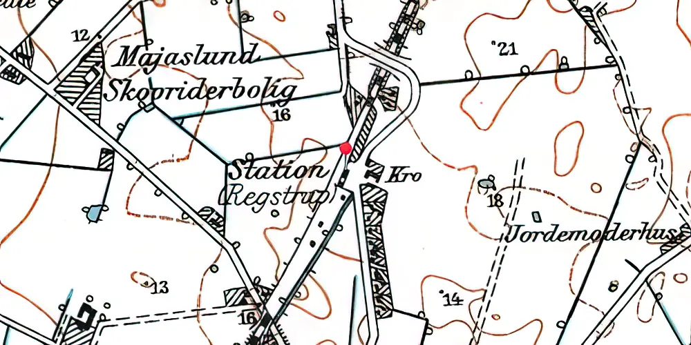 Historisk kort over Regstrup Trinbræt Historisk kort over Regstrup Trinbræt