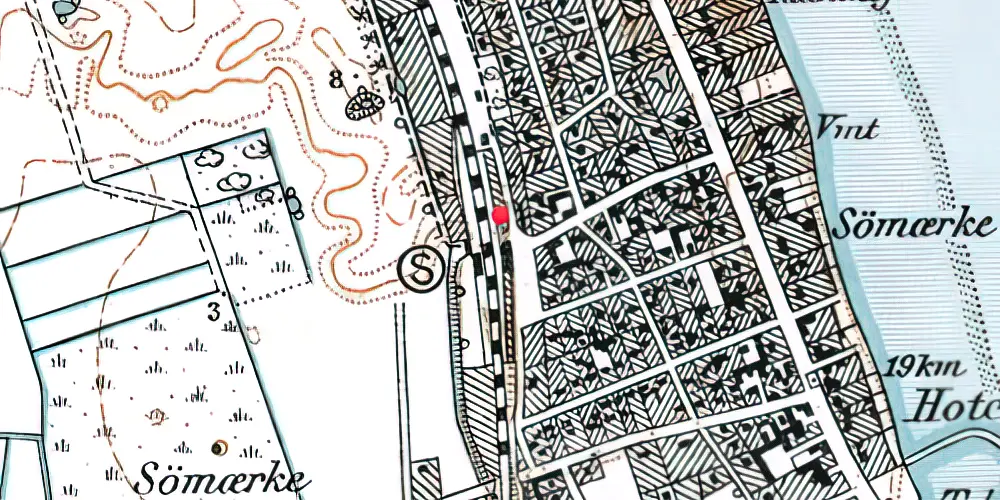 Historisk kort over Vedbæk Station