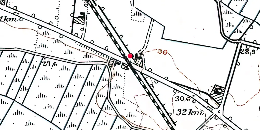 Historisk kort over Vejbæk Teknisk Station