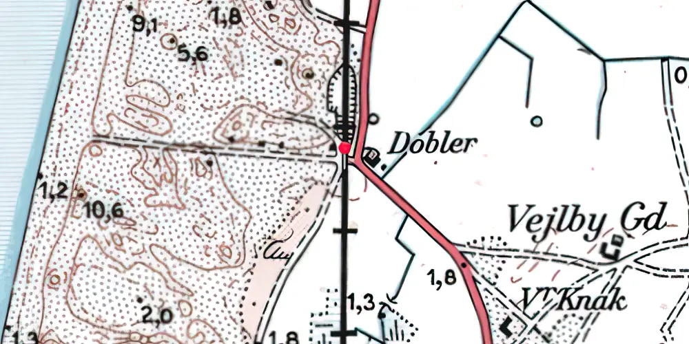 Historisk kort over Vejlby Nord Trinbræt