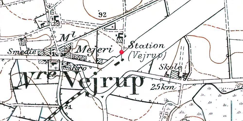 Historisk kort over Vejrup Station Historisk kort over Vejrup Station