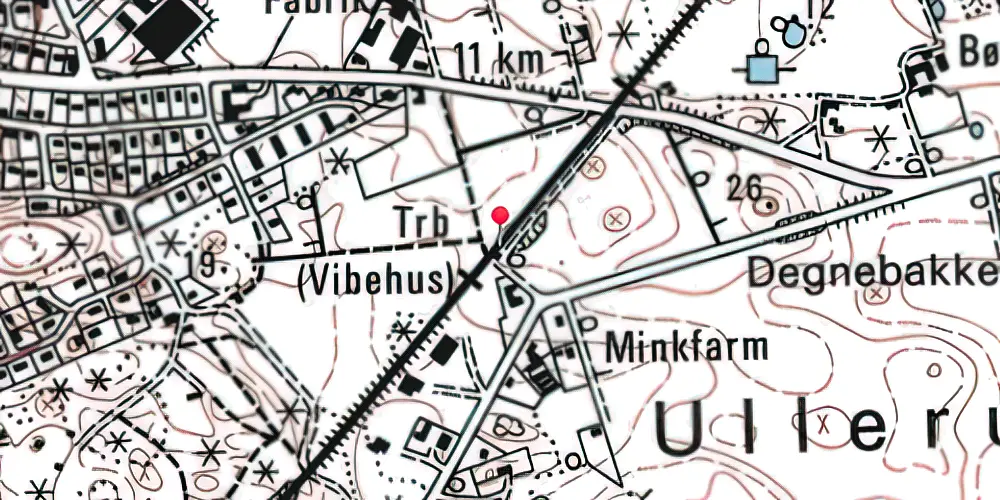Historisk kort over Vibehus Trinbræt Historisk kort over Vibehus Trinbræt
