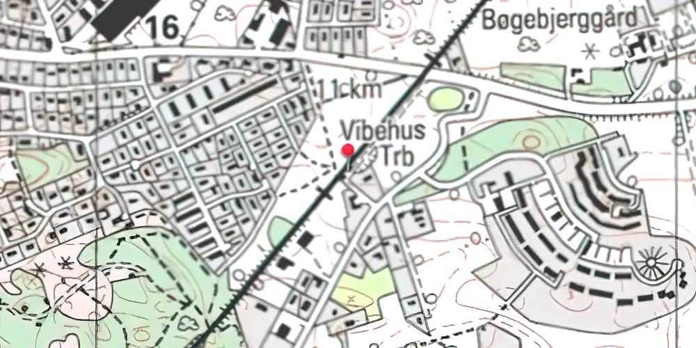 Historisk kort over Vibehus Trinbræt Historisk kort over Vibehus Trinbræt