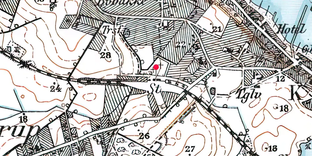 Historisk kort over Ålsgårde Station Historisk kort over Ålsgårde Station