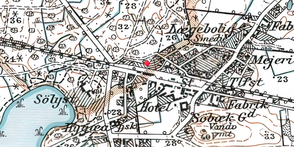 Historisk kort over Jyderup Station Historisk kort over Jyderup Station