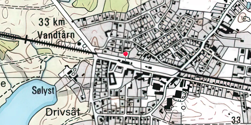 Historisk kort over Jyderup Station Historisk kort over Jyderup Station
