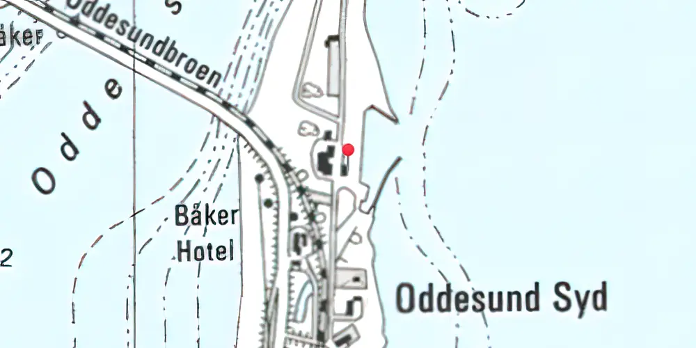 Historisk kort over Oddesund Syd Station Historisk kort over Oddesund Syd Station