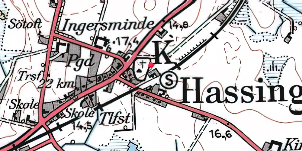 Historisk kort over Hassing Billetsalgssted Historisk kort over Hassing Billetsalgssted