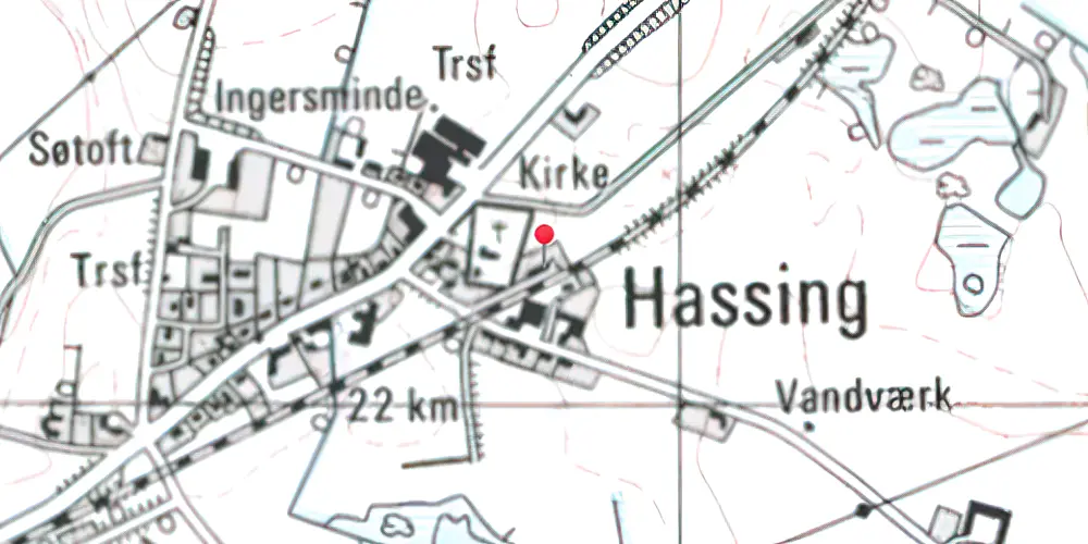 Historisk kort over Hassing Billetsalgssted Historisk kort over Hassing Billetsalgssted