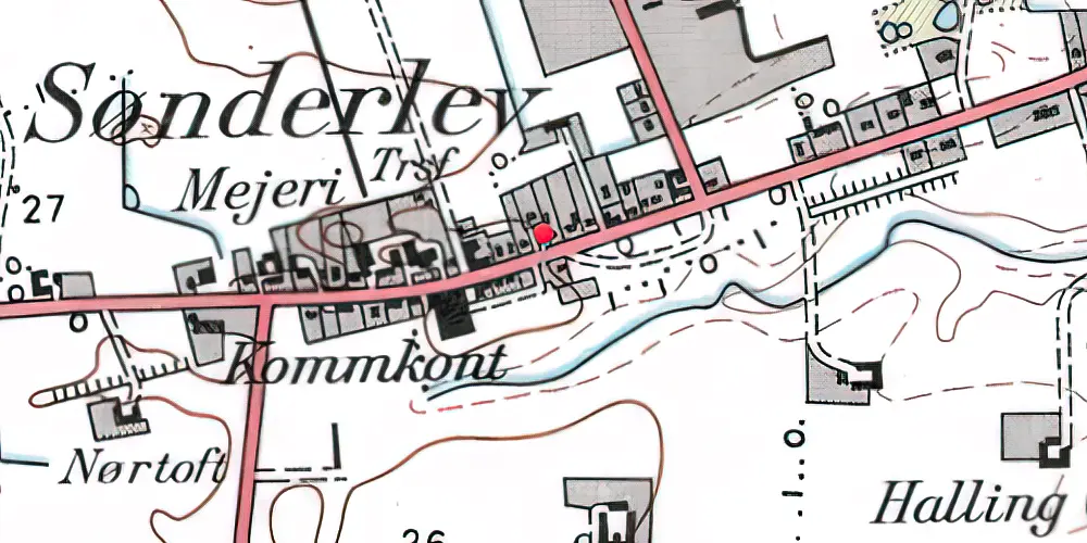 Historisk kort over Sønderlev Station Historisk kort over Sønderlev Station