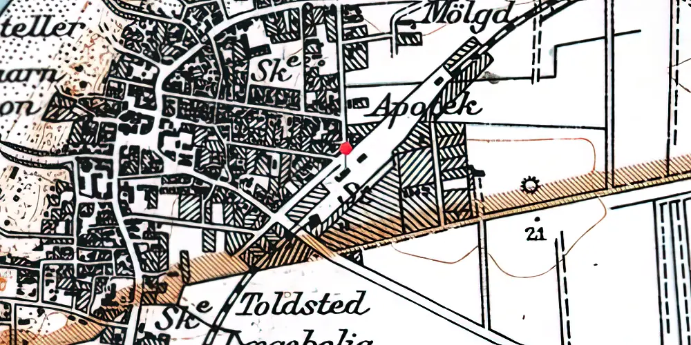 Historisk kort over Løkken Station Historisk kort over Løkken Station
