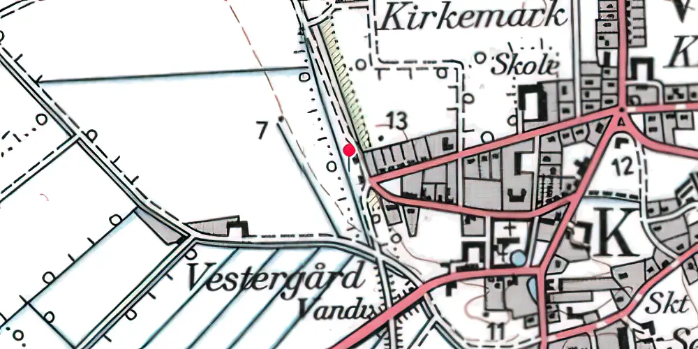 Historisk kort over Vrensted Station Historisk kort over Vrensted Station