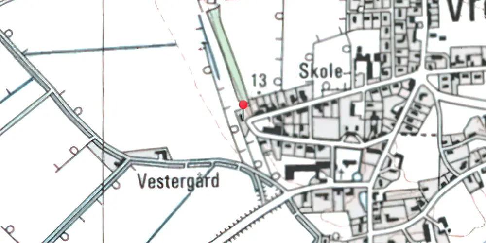 Historisk kort over Vrensted Station