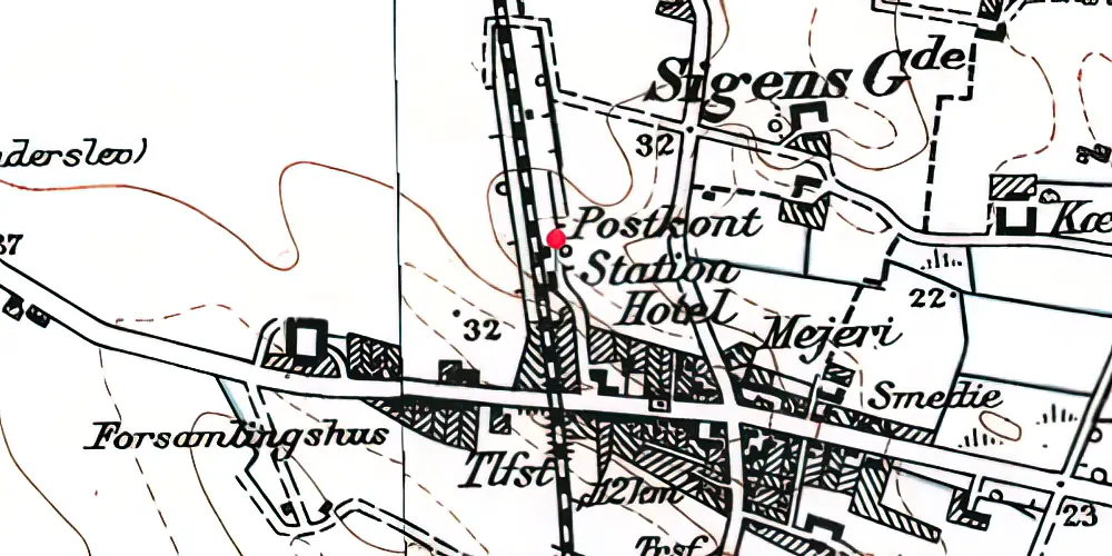 Historisk kort over Hjermitslev Station Historisk kort over Hjermitslev Station