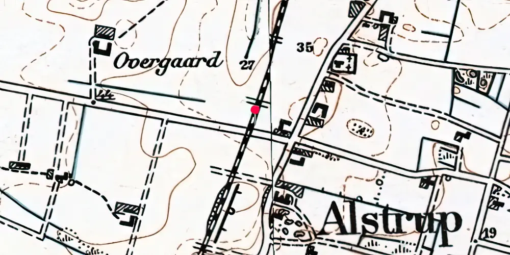 Historisk kort over Alstrup Trinbræt Historisk kort over Alstrup Trinbræt