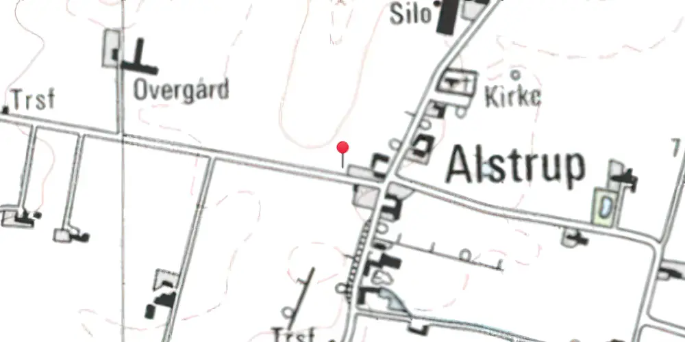 Historisk kort over Alstrup Trinbræt Historisk kort over Alstrup Trinbræt