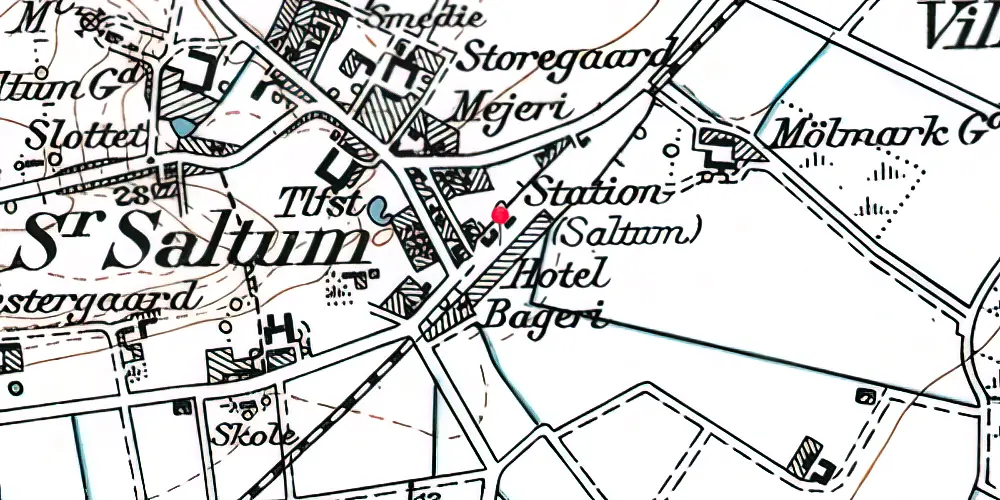Historisk kort over Saltum Station Historisk kort over Saltum Station