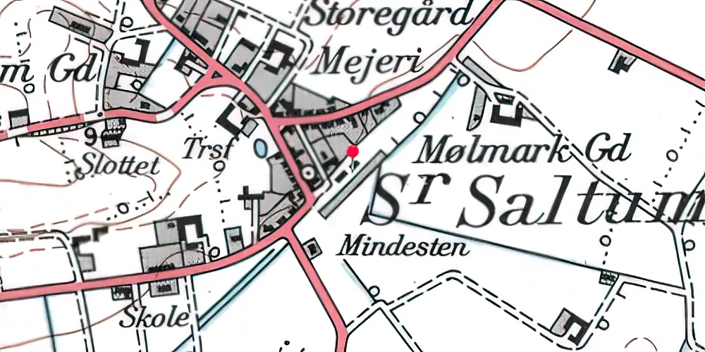 Historisk kort over Saltum Station Historisk kort over Saltum Station