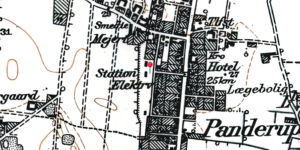 Historisk kort over Pandrup Station Historisk kort over Pandrup Station