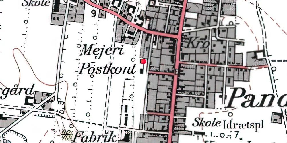 Historisk kort over Pandrup Station Historisk kort over Pandrup Station
