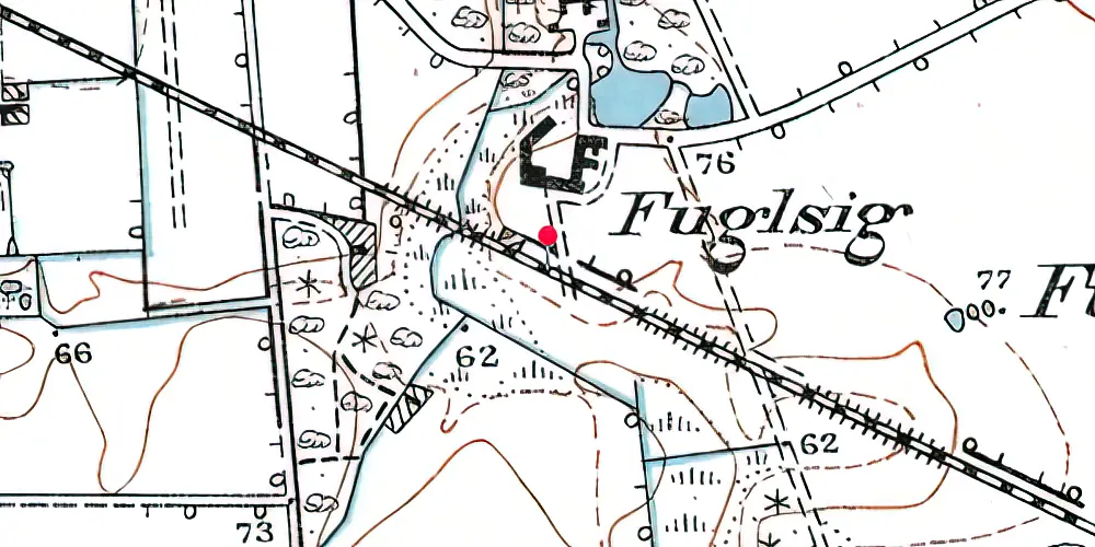 Historisk kort over Fuglsig Trinbræt Historisk kort over Fuglsig Trinbræt